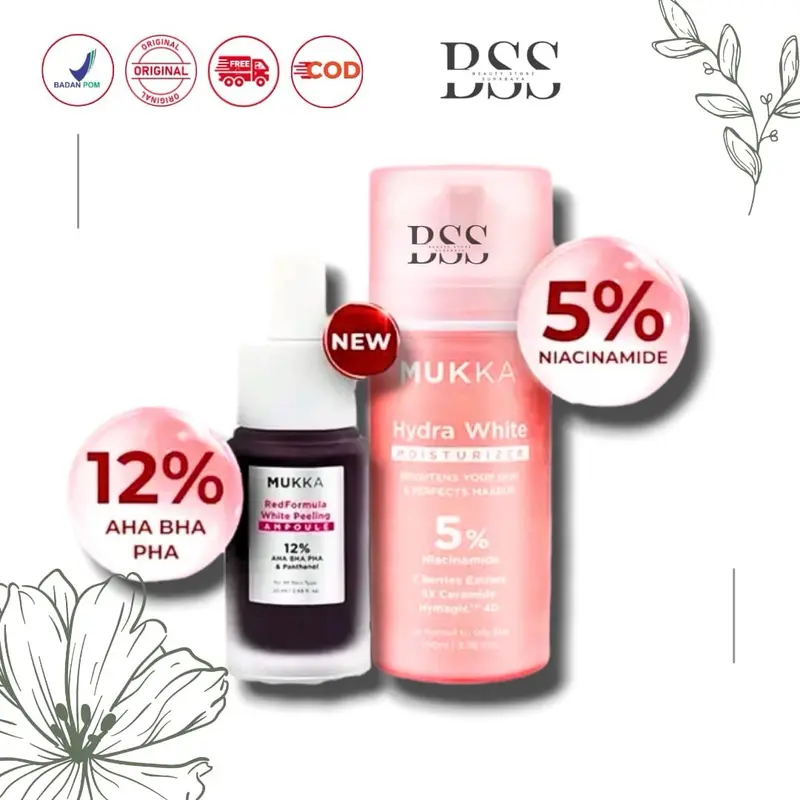 MUKKA MOISTURIZER Hydra White moisturizer 100ml Pelembap Wajah Mencerahkan Dengan kandungan 5% NiacinamdE 0