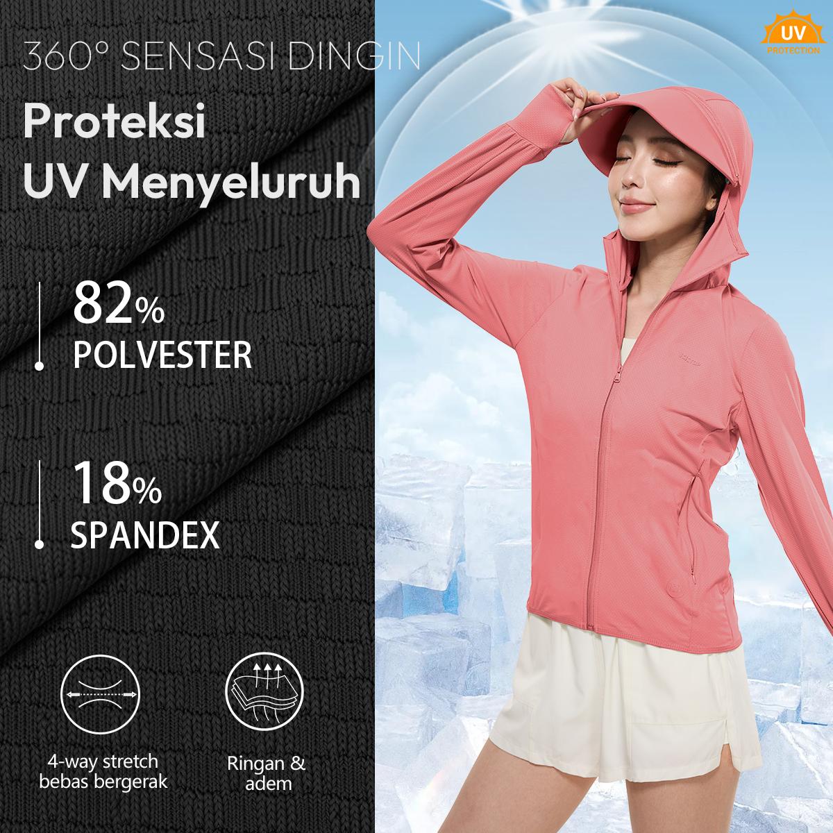 KKTOP Jaket Anti UV Premium Jaket Olahraga Wanita UPF50+ (J006-4254)
