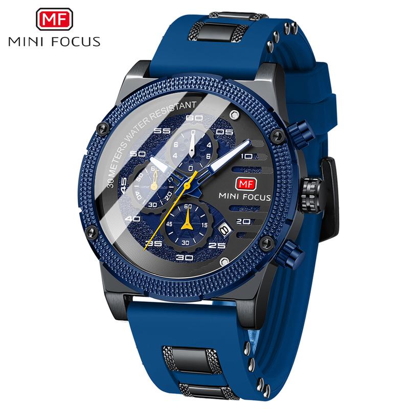 MINI FOCUS Chính Hãng watch,Đồng Đồng Hồ Thời Trang, Dành Cho Nam Giới, Phong Cách Doanh Nhân, Không Thấm Nước, Đồng Hồ Bấm Giờ, Thạch Anh Analog, Thích Hợp Cho Thể Thao, Được Làm Bằng Silicon Watch Đeo Tay đồng hôn