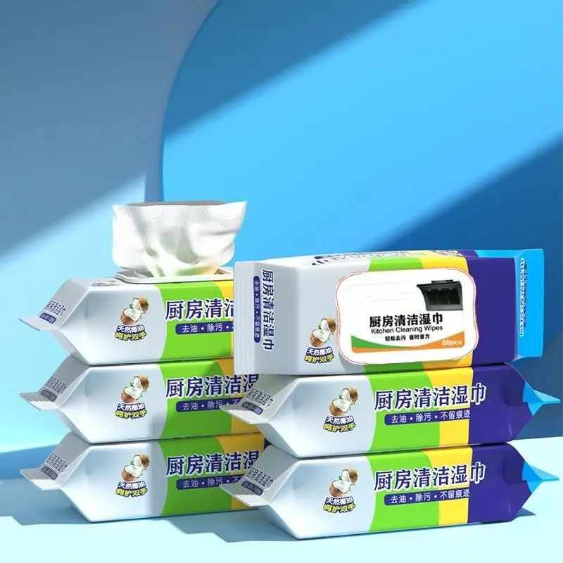 STV Tisu Basah Dapur Isi 80 Lembar Pembersih Minyak Praktis Kain Lap Basah Serbaguna Tissue Multifungsi Kitchen Wipes 5