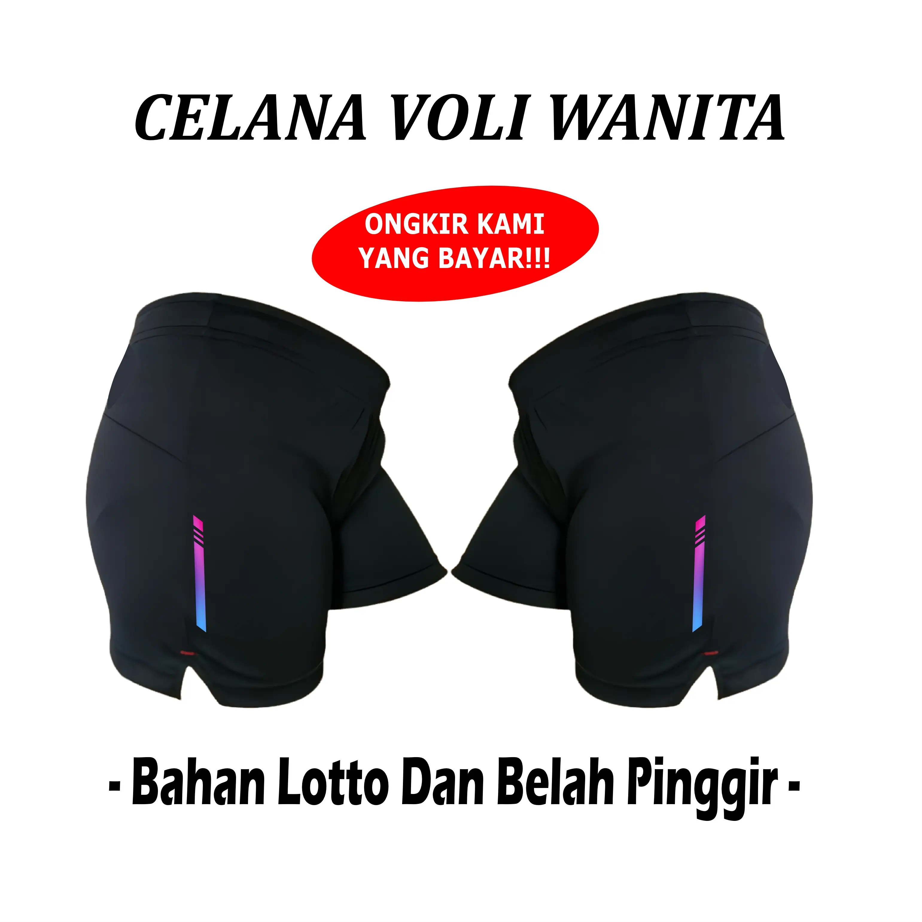 Celana Kolor Olahraga Sport Voli Wanita Motif Terbaru Bahan Lotto Model Belah Pinggir - Tersedia Ukuran M-L-XL-XXL