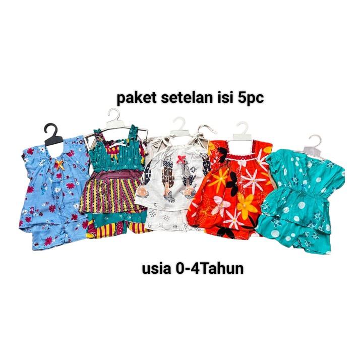 (exlusive live)isi 5pc paket khusus setelan anak estimasi 0-4Tahun 0