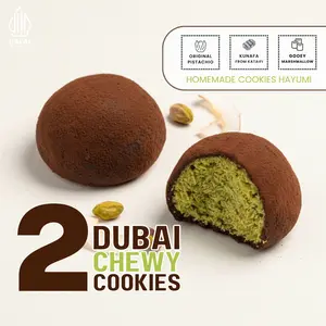 2pcs ~ Dubai Chewy Cookies Premium by Hayumi | isian Crunchy Kunafa Pistachio - Marshmallow Gooey