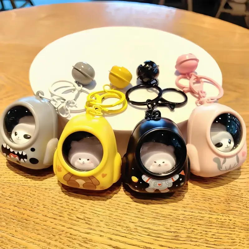 【Versi I Love You】Gantungan Kunci Backpack Cat Astronot Cute Karakter Keychain With Night Lamp Multifungsi Led 2
