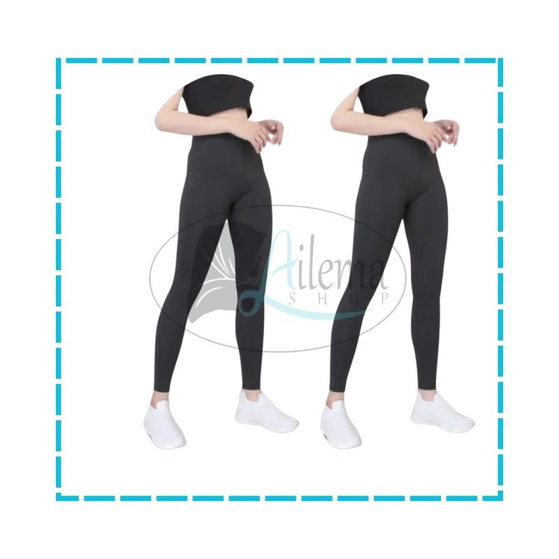 Paket Hemat 2 Pcs Legging Panjang Wanita / Legging Spandek Polos Hitam Tebal Celana Dalaman Nyaman Standar Melar Dewasa 2