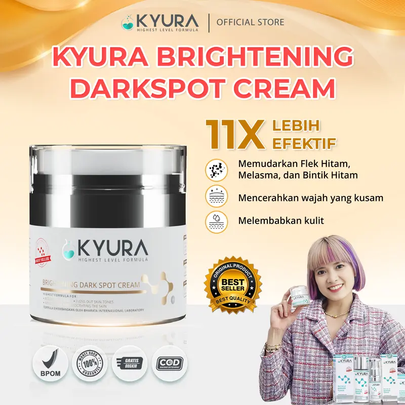KYURA BRIGHTENING DARKSPOT CREAM Memudarkan Flek Hitam, Melasma, Bintik Hitam Dan Mencerahkan Muka Kusam 0