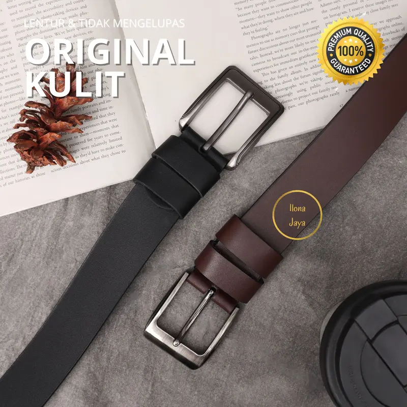Gesper Kulit Pria Original 100% Ikat Pinggang Kulit Sabuk Kulit Gesper Kulit Pria Ikat Pinggang Pria Kulit 0