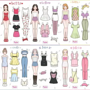 Boneka Kertas Korea Paper Doll Panini Baju Bajuan Bongkar Pasang Mainan
