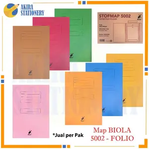 Stopmap Kertas BIOLA 5002 ukuran Folio /  Map Kertas Dokumen F4 Tanpa SNELL 25 x 34 cm 1 Dus isi 50 lembar