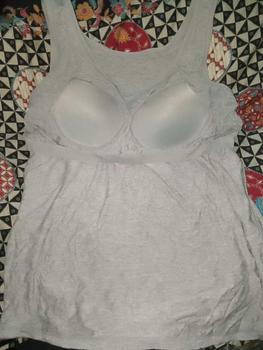 Product Review of Plus Size Padded Crew Neck Singlet With Build In Bra Sleeveless Basic Tank Stretchable Tops from S**D 2
