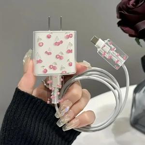 Funda Protectora para Cargador con Correa de Silicona, Organizador de Cable de Carga, Accesorios para iPhone, Protege el Cargador y Cables de Datos