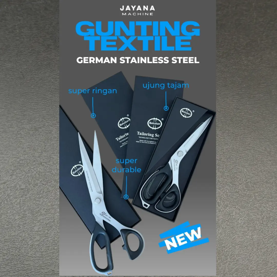[BALUDAN] Gunting kain textile stainless professional ukuran 9, 10, 11, 12
