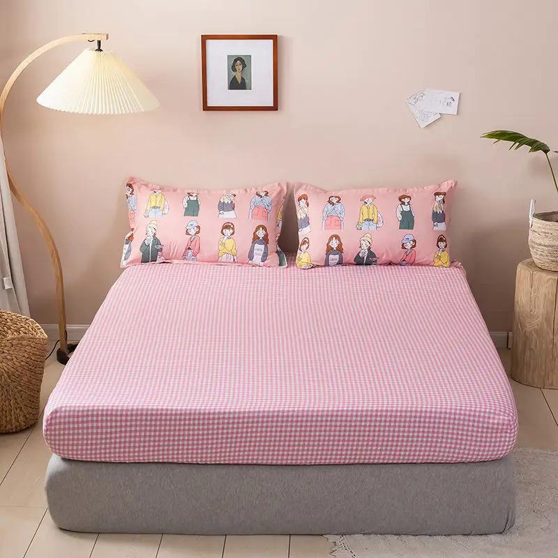 Product Introduction of Brushed Fitted Sheet Elastic Band Home Strap Bedding High-End Luxury Mattress Cover Bedsheet No Pillowcase Simple Multi Size Bed 15