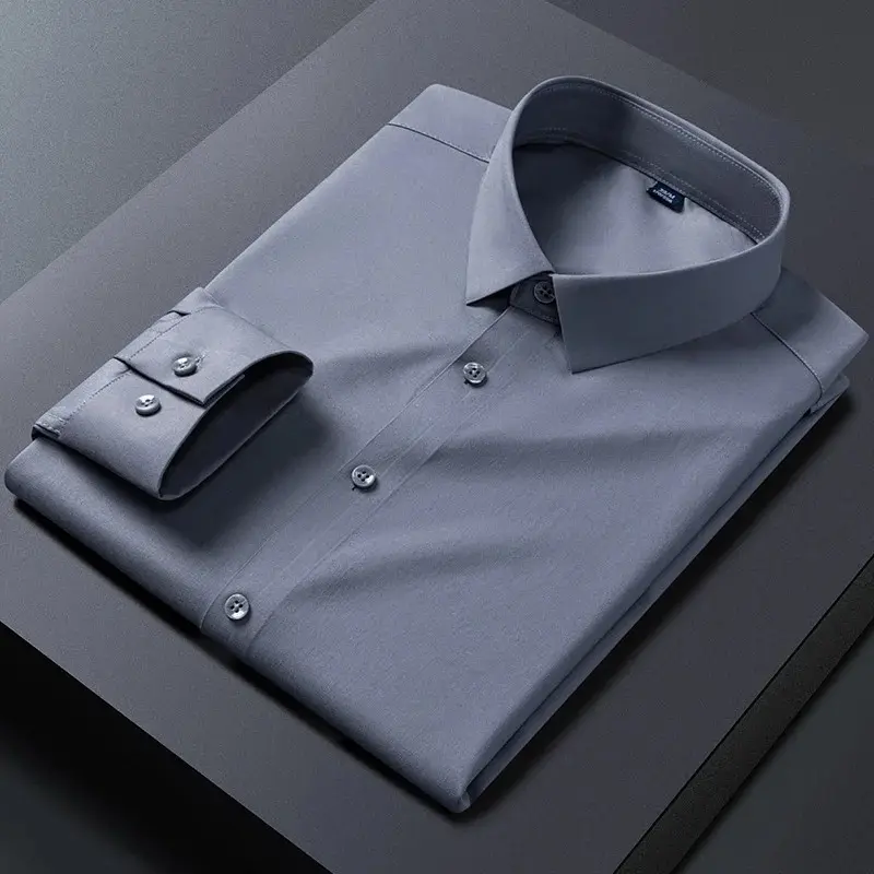 BEST SELLER Kemeja Alisan Pria Polos Slimfit Kemeja Pria Lengan Panjang Putih 4