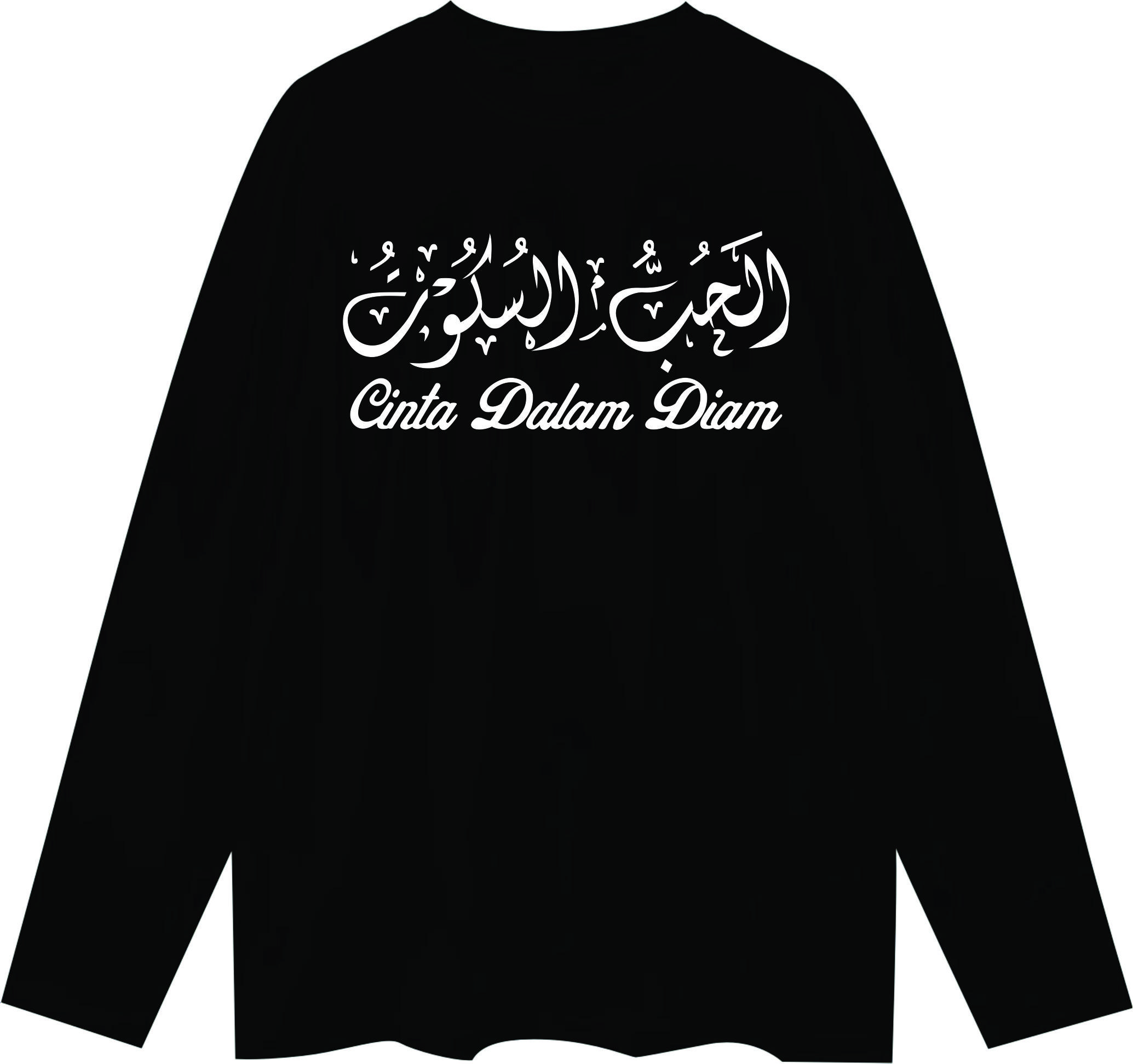J.K COD KAOS Cinta Dalam Diam Lengan Panjang KAOS SANTRI DAN SANTRIWATI KAOS DAKWA Combed Hitam Putih Distro Pria
