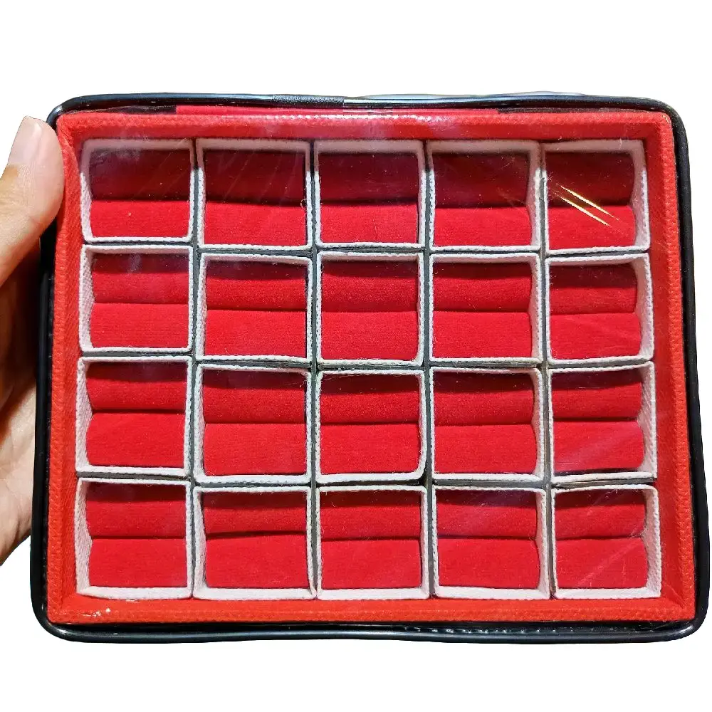 Kotak Cincin Sekat dengan Penutup Plastik Resleting High Quality Model 20 Penyimpanan