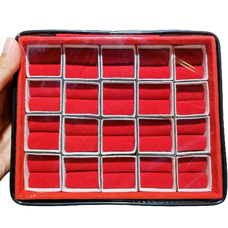 Kotak Cincin Sekat dengan Penutup Plastik Resleting High Quality Model 20 Penyimpanan 0