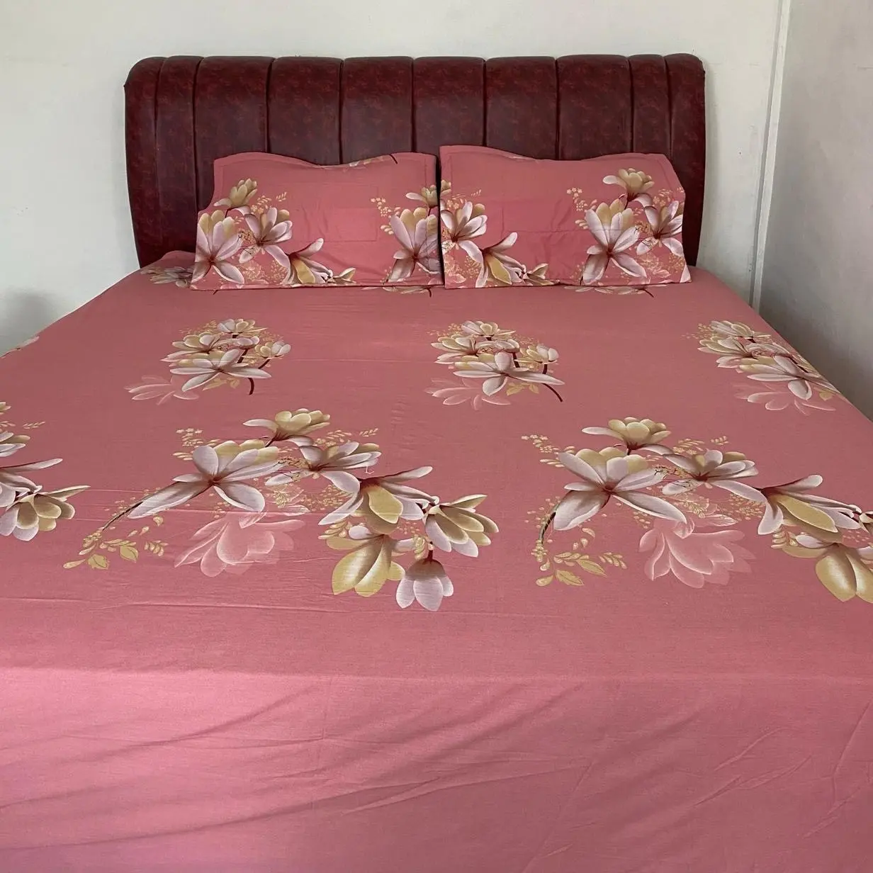 SPREI KATUN STAR PINK - MOTIF BUNGA, LEMBUT & NYAMAN UNTUK TIDUR NYENYAK