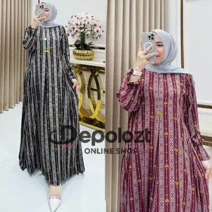 Raisa Gamis Maxy Dress Rayon Butik  Nyaman Motif Premium Busui  Wudhu Friendly Elegant