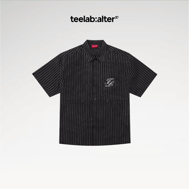 Áo Sơ Mi Cộc Tay Teelab Striped Boxy Shirt SS083