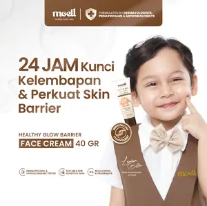 Moell Face Cream Bayi - Pelembap Wajah Anak Melindungi dan Memperkuat Skin Barrier Kulit Si Kecil - Aman untuk Kulit Sensitif dan Newborn - Skincare Anak Formulasi Dokter dengan Microbiome Teknologi - Skincare Bayi