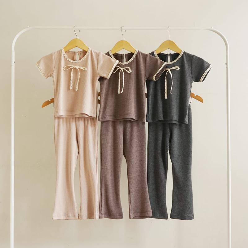 SETELAN KNIT ANAK PEREMPUAN | SETELAN PITA RENDA 6