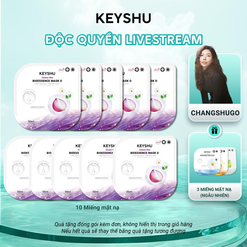 [LIVE CHANGSHUGO] Combo 13 Miếng Mặt Nạ KEYSHU Dưỡng Ẩm, Hỗ Trợ Mờ Sẹo, Hỗ Trợ Giảm Vết Thâm 30ML (1 hộp mặt nạ Hành tím, kèm 3 miếng mặt nạ ngẫu nhiêu)