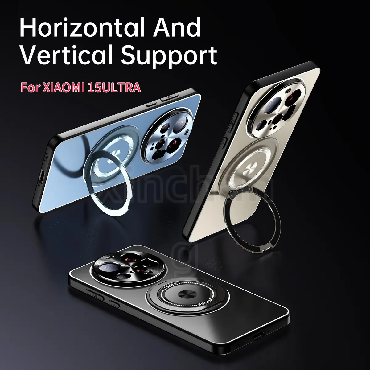 XIAOMI 15ULTRA Phone Casing The alloy back plate is matte and magnetic,and the alloy lens is protected by a 360° rotating bracket,and the alloy lens is protected and anti-fall backcase shell case cover