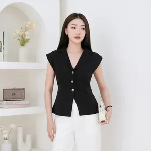 Joie Fitted Vest Atasan Wanita Sleeveless Rompi Vest Top Korean Style Casual Simple Trendy