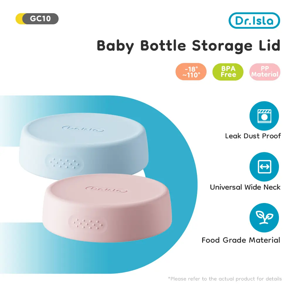Dr.Isla Botol Storage Lid GC10 BPA Free PP Material Leak Dust Proof Universal Wide Neck Food Grade Material untuk GB60