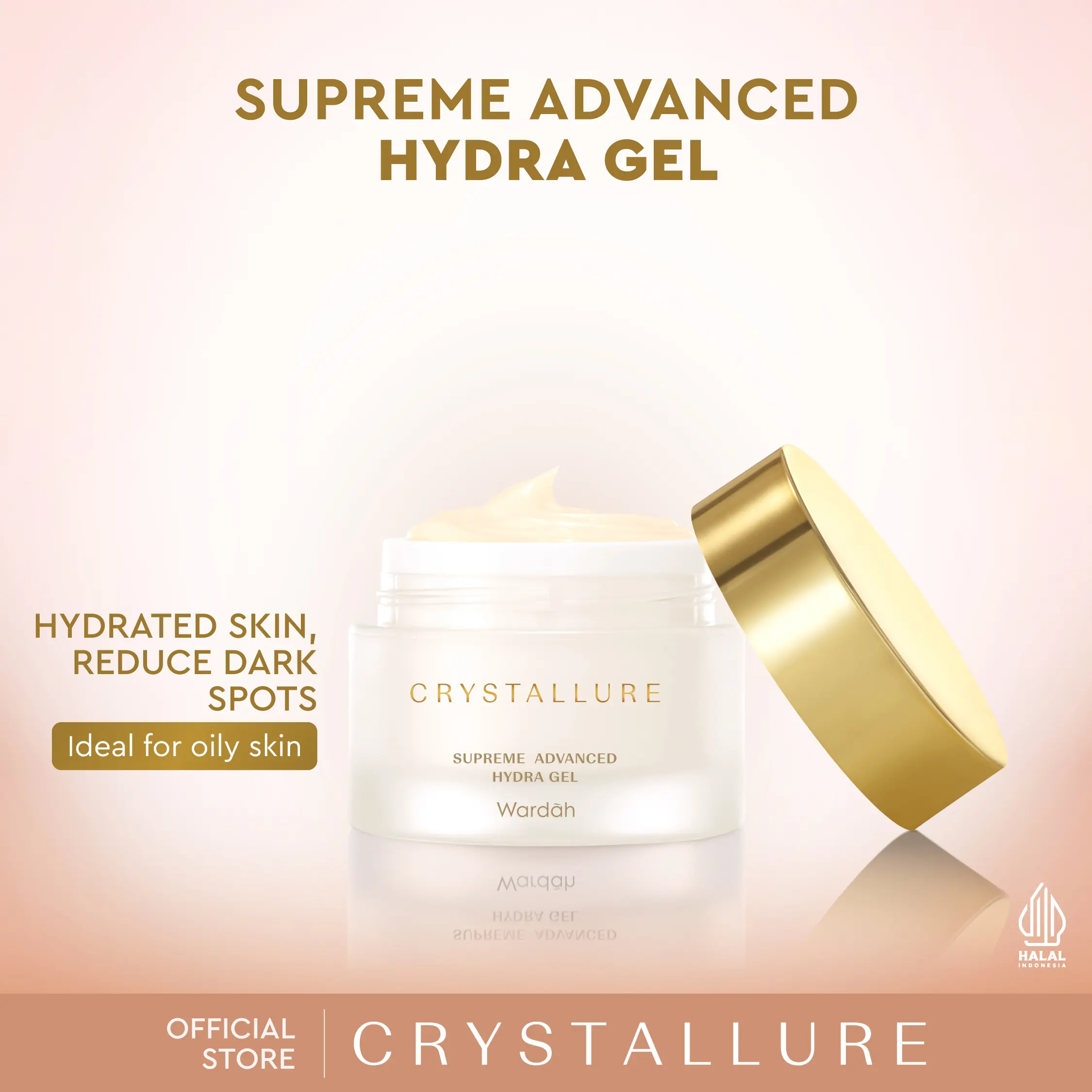 Crystallure Supreme Advanced Hydra Gel 50 g - Pelembab Wajah Menyamarkan tanda-tanda penuaan