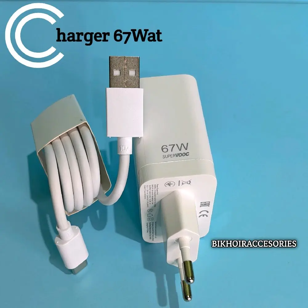 CHARGER 67WAT TYPE-C FOR SUPERVOOC REN 11 10  8T/9/9PLUS/9PRO F23 5G DLL ORIGINAL 100% ADAPTOR & KABEL TYPE C