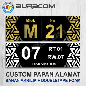 PLAT NOMOR 30 X 10 CM  RUMAH PAPAN BLOK NOMER RUMAH DEKORASI RUMAH MINIMALIS - B23