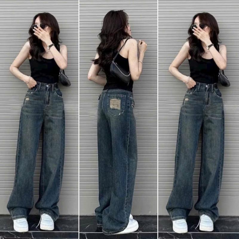 Quần Jeans Nữ Ống Rộng May Viền Chắp Thân Cực Xinh Xắn Hot Trend Chất Liệu Denim Cao Cấp Phong Cách Đường Phố Tôn Vòng Eo Quyến Rũ Quanjeansongloe Quanjeanongloe Quanboongloe | BigBuy360 - bigbuy360.vn