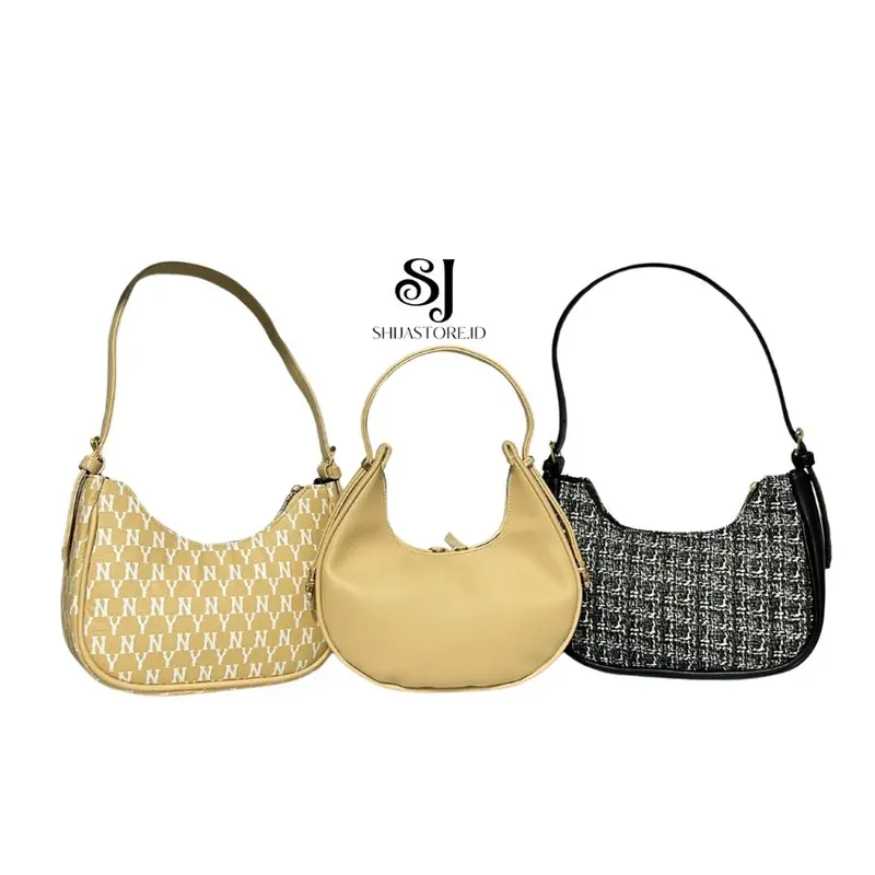 Paket Hemat 3 Tas Shoulderbag Wanita Tartan Wulan  NY Hitam Selempang dan slingbag Cewek 5