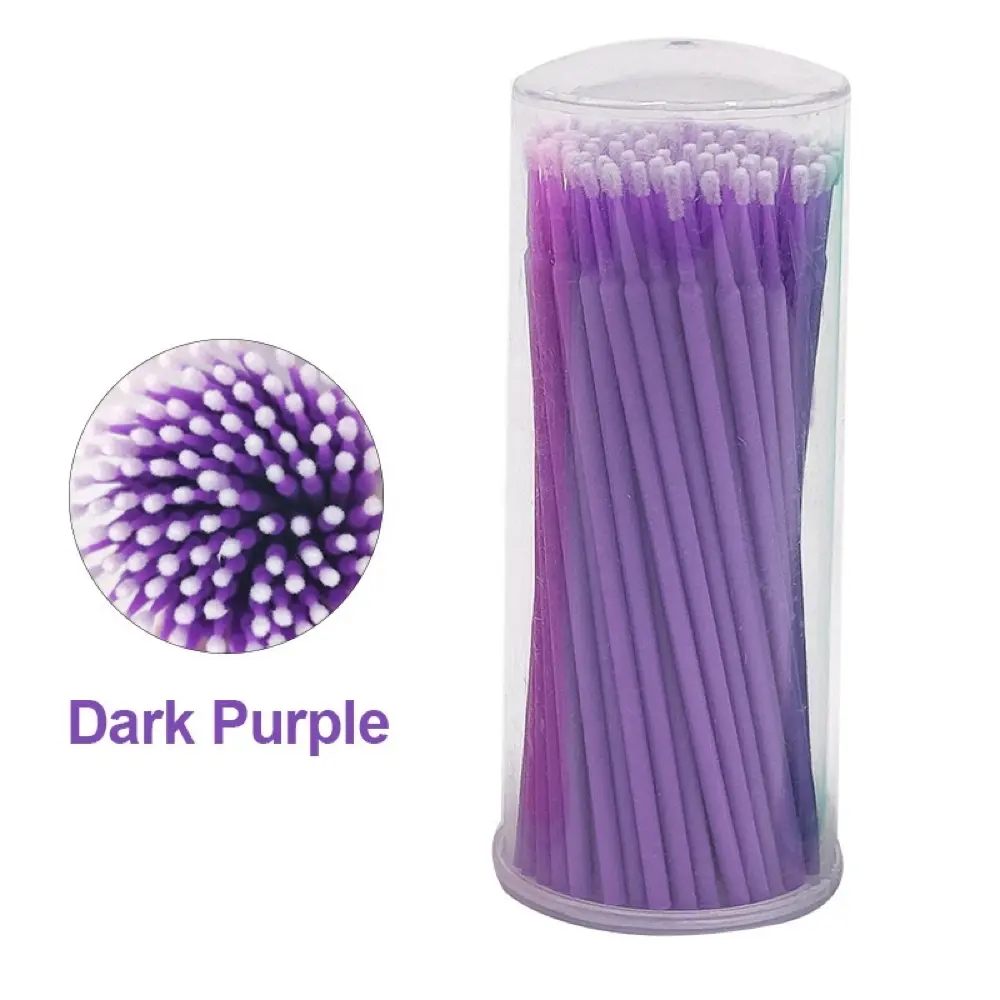 100pcs Brush Eyelash Extension Cleanser Disposable Individual Applicators Eyelash Extension Micro Brushes