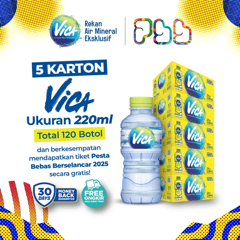 5 KARTON AIR MINERAL VICA PET 220ML [120 BOTOL] 0