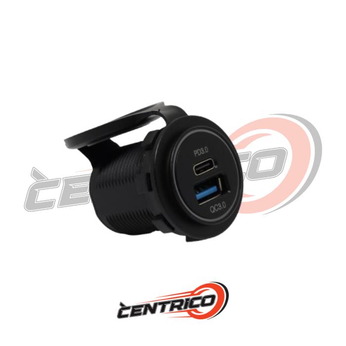 USB Charger 12V QC PD Dual Port USB-A & Type C Fast Charge / USBKGG004-GKT 2