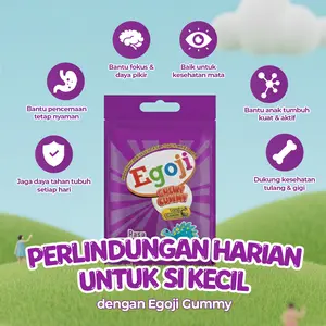 Egoji Chewy Gummy Multivitamin Anak Rasa Blackcurrant | Vitamin A B Kompleks C D E + Zinc + Ekstrak Goji Berry