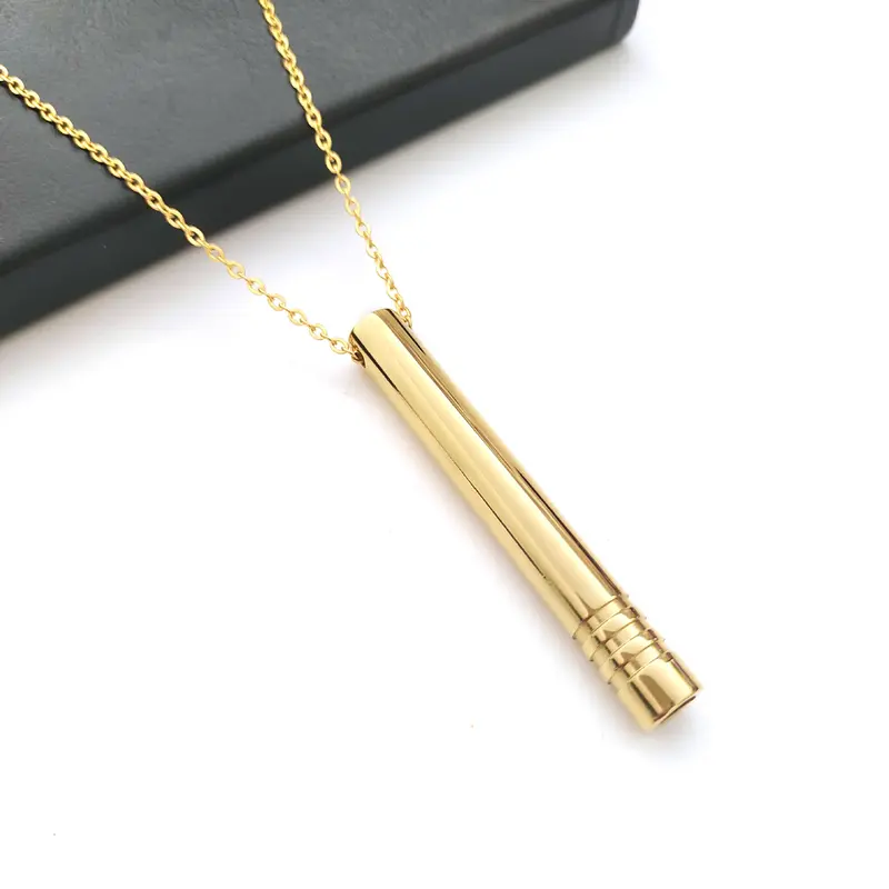 Stainless Steel Anxiety Release Necklace,Mindfulness Breathing,Stress Relief Necklace,Breathing Charm Necklace for Stress & Anxiety Relief - Quit Smoking Vaping Oxygen, Rave Accessories prayer  bead fidget  tools pendant  necklace women s necklace 7