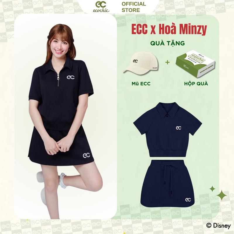 Set Váy Polo ECOCHIC Áo Polo Chân Váy Ngắn Logo Cao Cấp Mặc Hè Thoáng Mát Thoải Mái B171