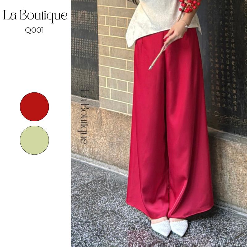  LA BOUTIQUE - Quần lụa dài ống rộng vải tô châu cao cấp Tết Nữ 