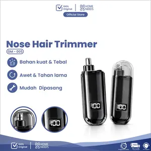 Homeneeds Alat Cukur Bulu Hidung Shaver Hidung Nose Hair Trimmer GM-005 Bahan ABS Hitam 9 Cm 5 Watt USB Type C Sikat Pembersih