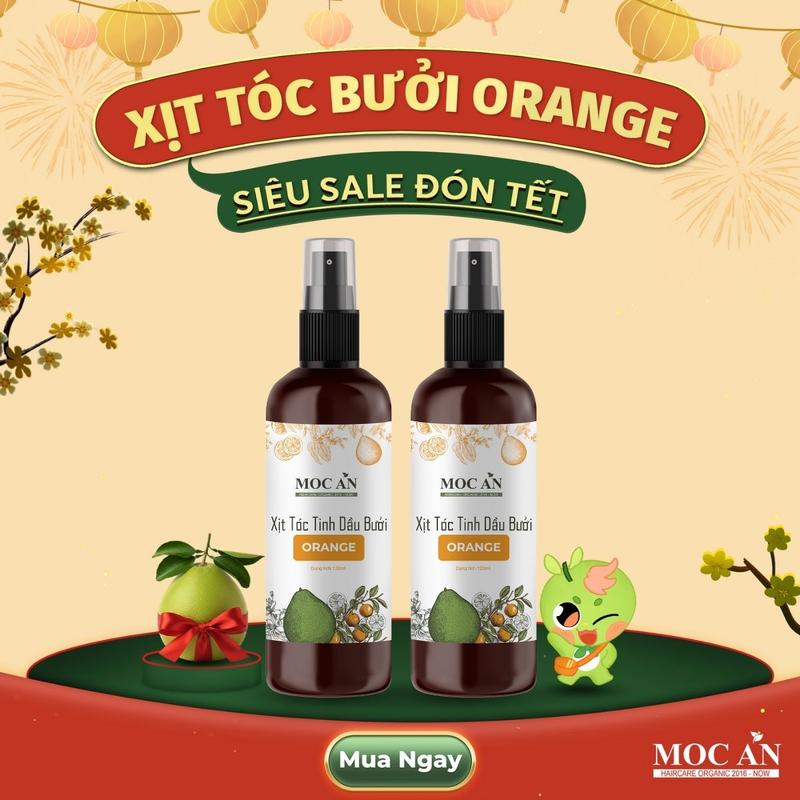  X2BOR120 - Combo 2 Chai Xịt Tinh Dầu Vỏ Bưởi Da Xanh & Tinh Dầu Cam Ngọt Mộc Ân Haircare 120ml Hỗ Trợ Giảm Rụng Mọc Tóc Chăm Sóc Tóc 
