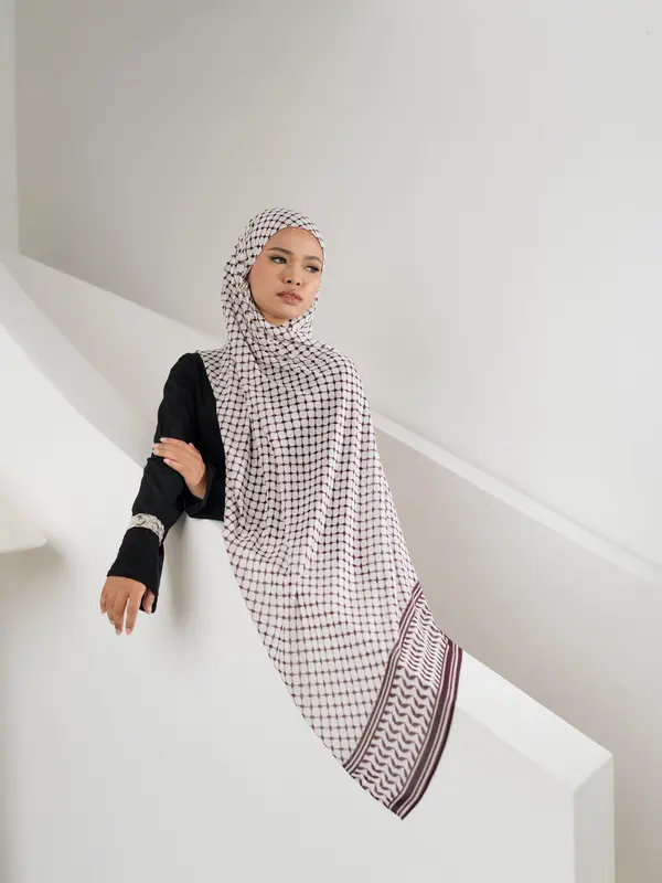 Keffiyeh Scarf / Pashimna Printed Modals / Breathable / Lightweight / Pashmina Leu Official Jilbab Soft Muslim 4