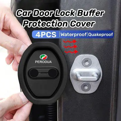 Silicone car door lock, 4PCs set, Perodua Ativa, Aruz, MYVI, Alza, Axia, Bezza, shock absorber, silent accessories, fit for proton X50 and X70, Toyota and Honda