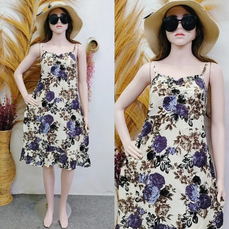 Dress Sophia Ruffle Karet Punggung Rayon Nyaman Adem 0
