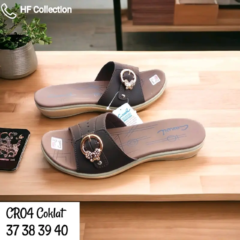 Carvil wanita sendal selop trepes wanita merk carvil size 37-40 baham sintetis 3