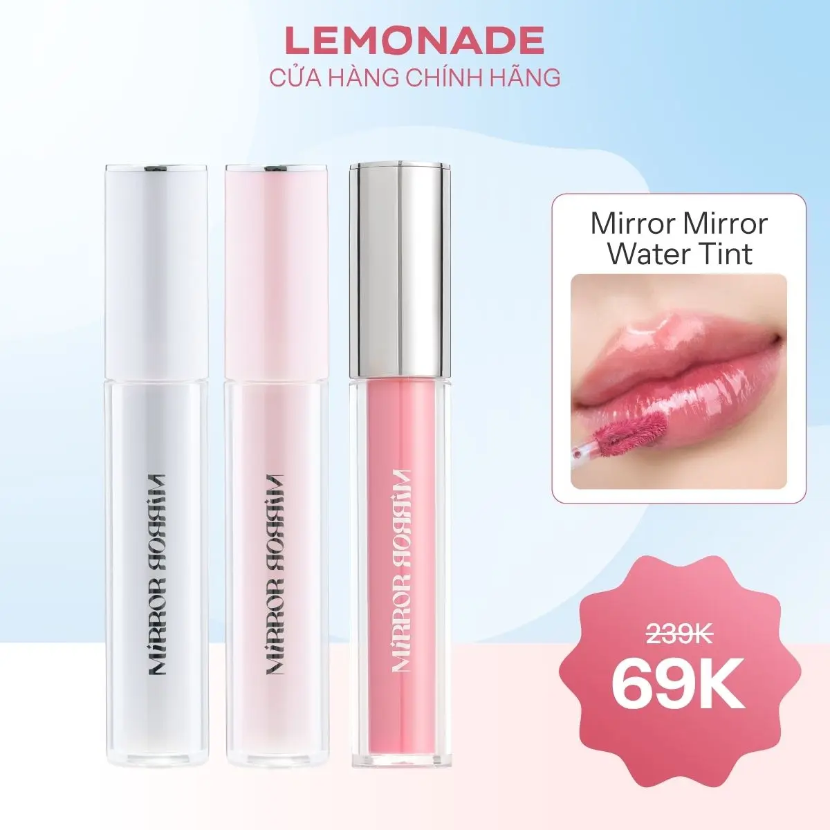 Son tint bóng không dính bền màu Lemonade Mirror Mirror Water Tint 4g