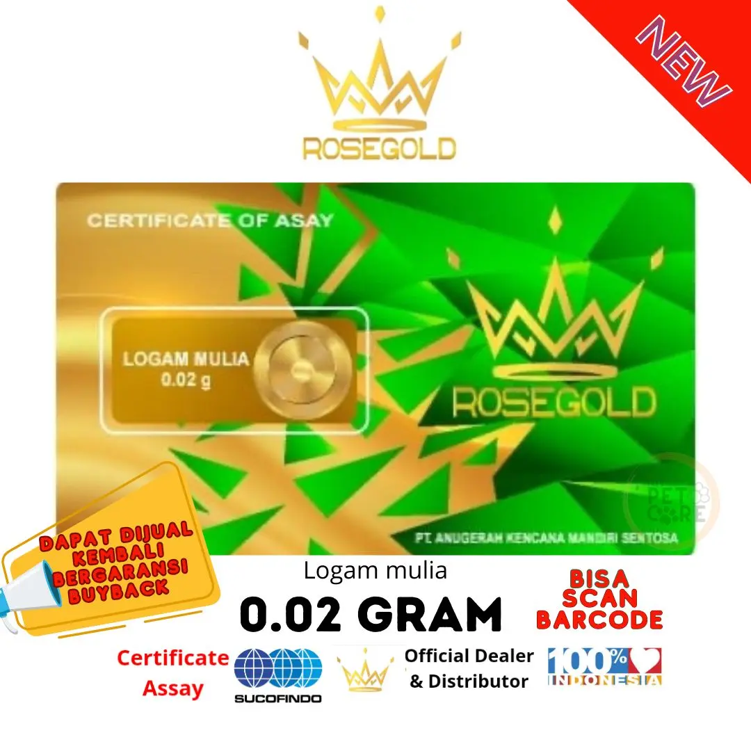 ROSE GOLD 0.02 Gram LOGAM MULIA EMAS MINI